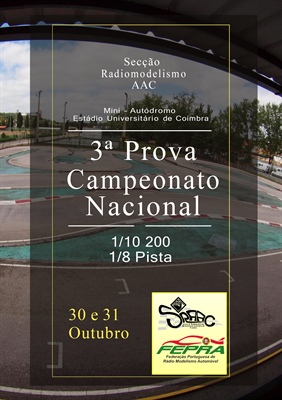 3ª Prova do Campeonato Nacional 1/10 200 e 1/8 Pista